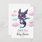 Elegant Modern Dragon Baby shower Bedankkaart (Voorkant / Achterkant)