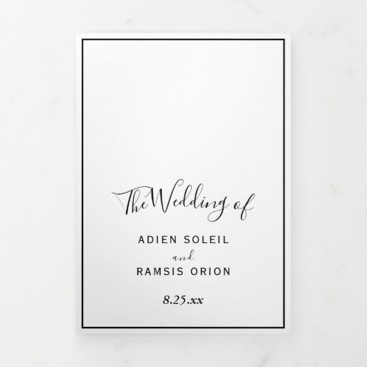 Elegant Modern Drievoudig Letter Vold Uitnodiging (Cover)