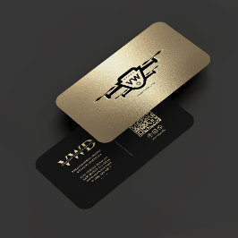 Elegant Modern Drone Operator Gold Monogram Visitekaartje