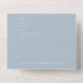 Elegant Modern Dusty Blue Boho QR Code Foto RSVP All In One Uitnodiging (Achterkant)