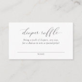 Elegant Modern Dusty Blue Diaper Raffle Ticket Informatiekaartje (Voorkant)