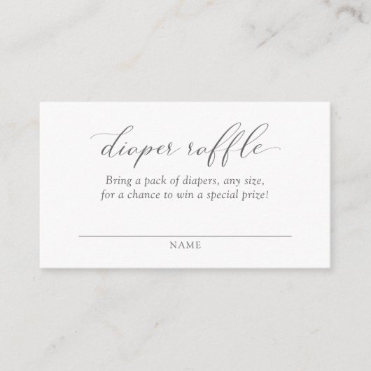 Elegant Modern Dusty Blue Diaper Raffle Ticket Informatiekaartje (Voorkant)