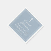 Elegant Modern Dusty Blue First Holy Communion Servet (Hoek)