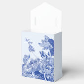 Elegant Modern Dusty Blue Floral Chinoiserie Bedankdoosjes (Geopend)