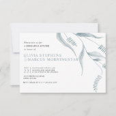 Elegant Modern Dusty Blue Foliage Kaart (Voorkant)