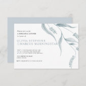 Elegant Modern Dusty Blue Foliage Kaart (Voorkant / Achterkant)