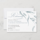 Elegant Modern Dusty Blue Foliage Kaart (Voorkant)