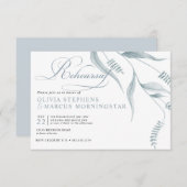 Elegant Modern Dusty Blue Foliage Kaart (Voorkant / Achterkant)