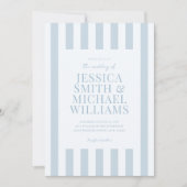 Elegant Modern Dusty Blue Striped Wedding Kaart (Voorkant)