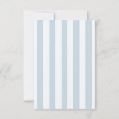 Elegant Modern Dusty Blue Striped Wedding RSVP Kaartje (Achterkant)