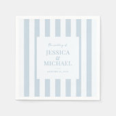 Elegant Modern Dusty Blue Striped Wedding Servet (Voorkant)