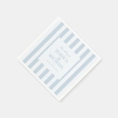 Elegant Modern Dusty Blue Striped Wedding Servet (Hoek)