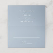 Elegant Modern Dusty Blue Wedding Folded Plaatskaartje (Buitenkant ongevouwen)