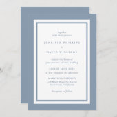 Elegant Modern Dusty Blue Wedding Kaart (Voorkant / Achterkant)