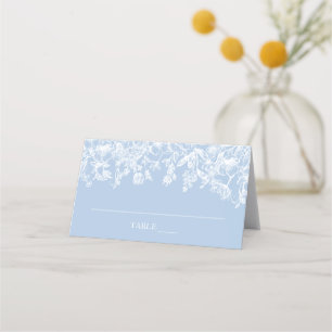 Elegant Modern Dusty Blue Wildflower Place Card Plaatskaartje