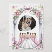 Elegant Modern Dusty Pink Rose Floral Wedding Kaart (Achterkant)