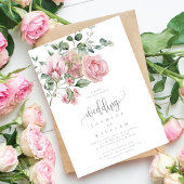 Elegant Modern Dusty Pink Rose Floral Wedding Kaart