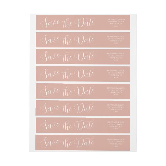 Elegant Modern Dusty Pink Wedding Save the Date (Vel)