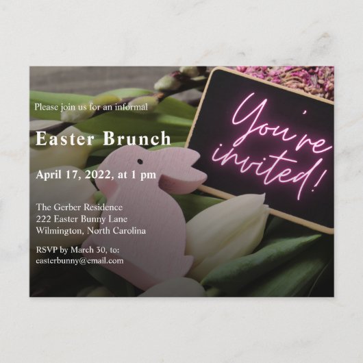 Elegant Modern Easter Brunch Uitnodiging (Voorkant)
