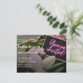 Elegant Modern Easter Brunch Uitnodiging (Staand voorkant)