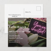 Elegant Modern Easter Brunch Uitnodiging Briefkaart (Voorkant / Achterkant)