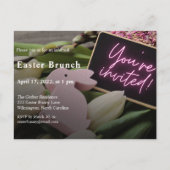 Elegant Modern Easter Brunch Uitnodiging Briefkaart (Voorkant)