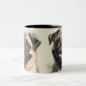 Elegant Modern Eenvoudig Aangepast Voeg uw eigen f Tweekleurige Koffiemok (Center)