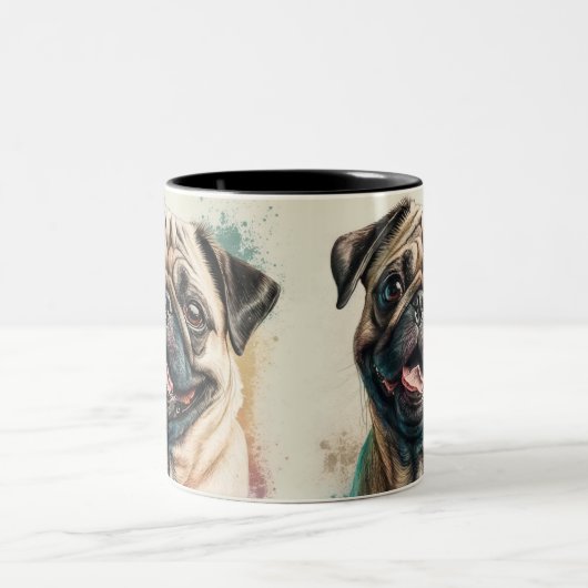 Elegant Modern Eenvoudig Aangepast Voeg uw eigen f Tweekleurige Koffiemok (Center)