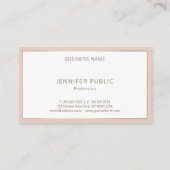 Elegant modern, eenvoudig artistiek roze Lijst Visitekaartje (Achterkant)