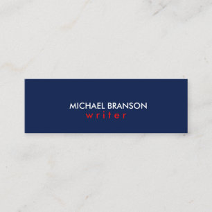Elegant Modern Eenvoudig Blauw Rood Minimalistisch Mini Visitekaartje