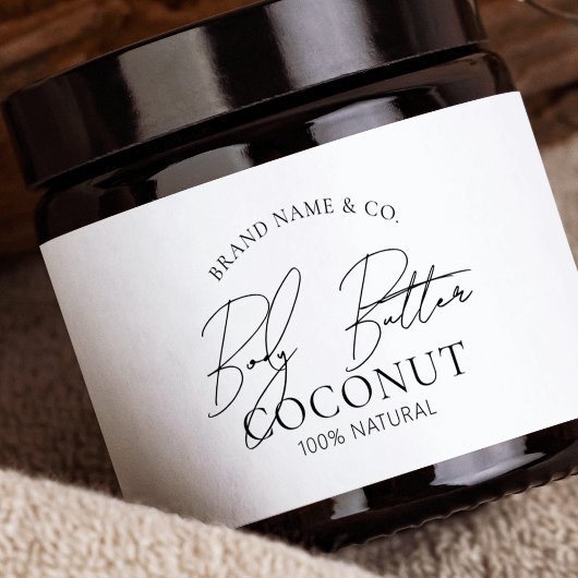 Elegant Modern Eenvoudig Body Butter Scrub Jar Lab Waterfles Etiket