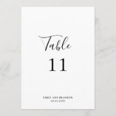 Elegant modern Eenvoudig bruiloft Tafelnummer (Achterkant)