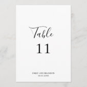 Elegant modern Eenvoudig bruiloft Tafelnummer (Voorkant)