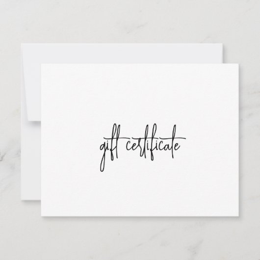 Elegant modern Eenvoudig Business Cadeaucertificaa (Voorkant)