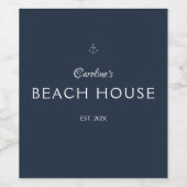 Elegant Modern Eenvoudig Custom Name Anchor Wijn Etiket (Enkel label)