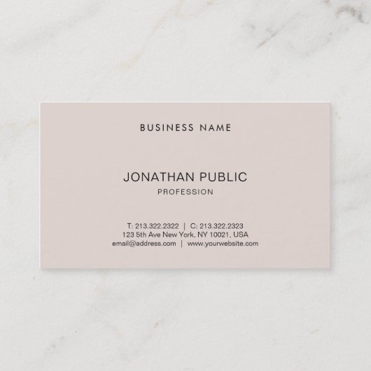 Elegant modern Eenvoudig design Professional Trend Visitekaartje (Achterkant)