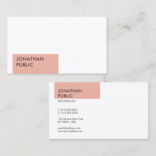 Elegant modern Eenvoudig design Sjabloon Professio Visitekaartje (Voorkant / Achterkant)
