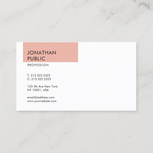 Elegant modern Eenvoudig design Sjabloon Professio Visitekaartje (Achterkant)