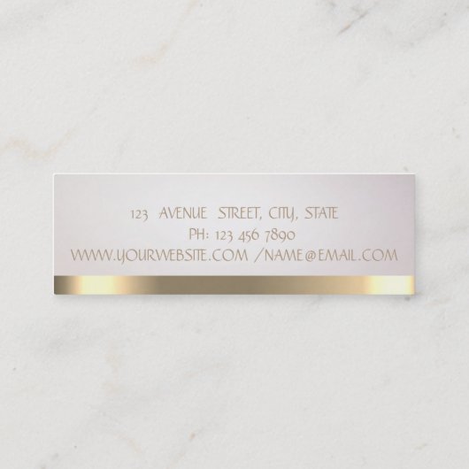 Elegant modern, eenvoudig Faux Gold Stripe Mini Visitekaartje (Achterkant)