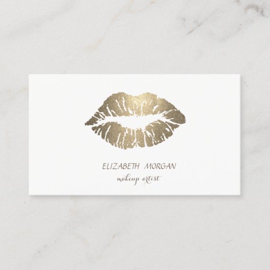 Elegant modern, eenvoudig, glittery Lips, Makeup a Visitekaartje (Voorkant)