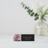 Elegant modern, eenvoudig, Gold Stripe, zwart, Abs Mini Visitekaartje (Staand voorkant)