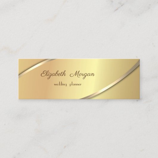 Elegant modern, eenvoudig, Gold Stripes Mini Visitekaartje (Voorkant)