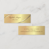 Elegant modern, eenvoudig, Gold Stripes Mini Visitekaartje (Voorkant / Achterkant)