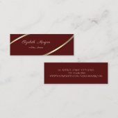 Elegant modern, eenvoudig, Gold Stripes Mini Visitekaartje (Voorkant / Achterkant)