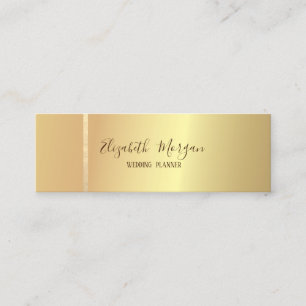 Elegant Modern Eenvoudig, Gouden Streep, Minimalis Mini Visitekaartje