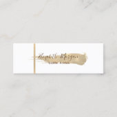 Elegant modern, eenvoudig, gouden streep, penseels mini visitekaartje (Voorkant)
