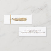 Elegant modern, eenvoudig, gouden streep, penseels mini visitekaartje (Voorkant / Achterkant)