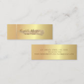 Elegant modern, eenvoudig, gouden streep, penseels mini visitekaartje (Voorkant / Achterkant)