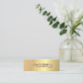Elegant modern, eenvoudig, gouden streep, penseels mini visitekaartje (Staand voorkant)