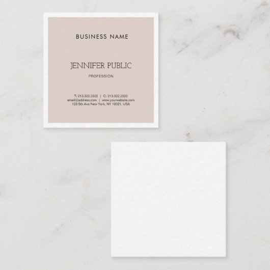 Elegant modern Eenvoudig grafisch ontwerp met hoge Vierkante Visitekaartje (Voorkant / Achterkant)